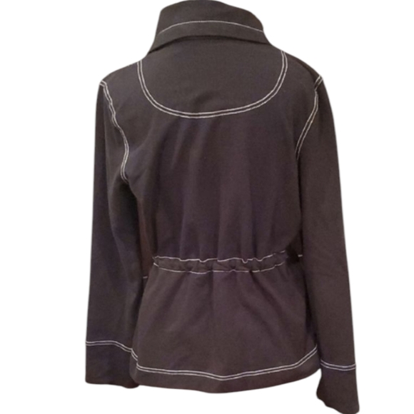 JONES NEW YORK Women's Black Jacket with White Stitching. Size Medium. - Picture 5 of 7